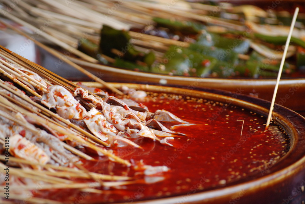 Brochettes epicees chinoises