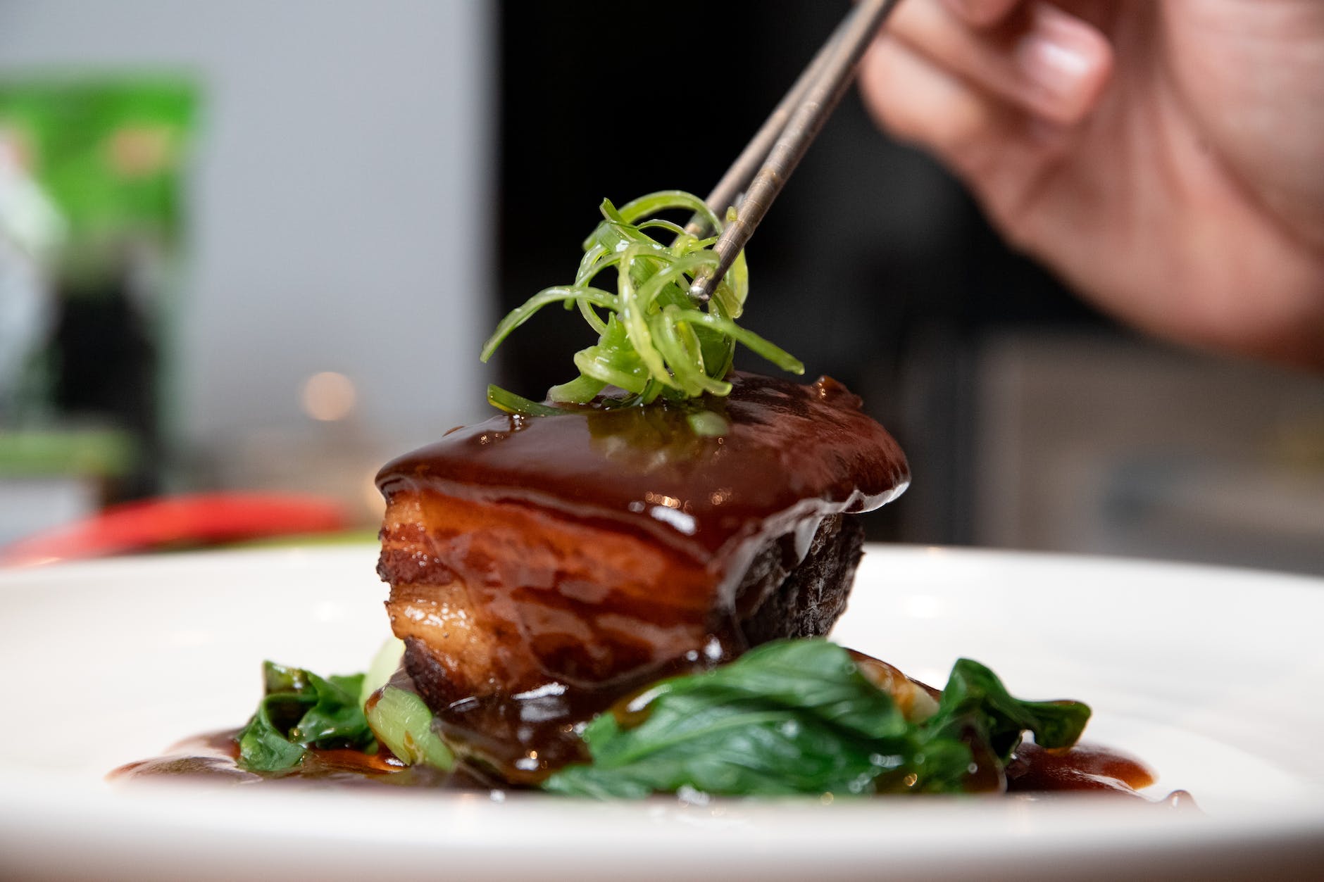 braised pork dish in close up photography